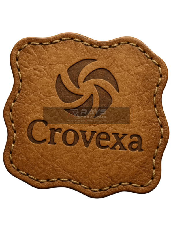 Custom Leather Patch Crovexa Embossed