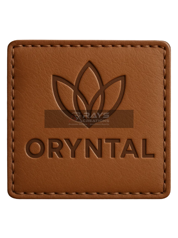 Custom Leather Patch with Lotus Design for Apparel
