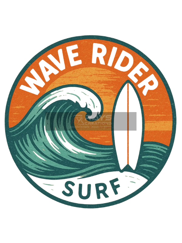 Wave Rider Surf Sublimation Patch Custom Design
