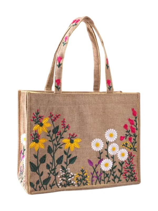 embroidered tote bag