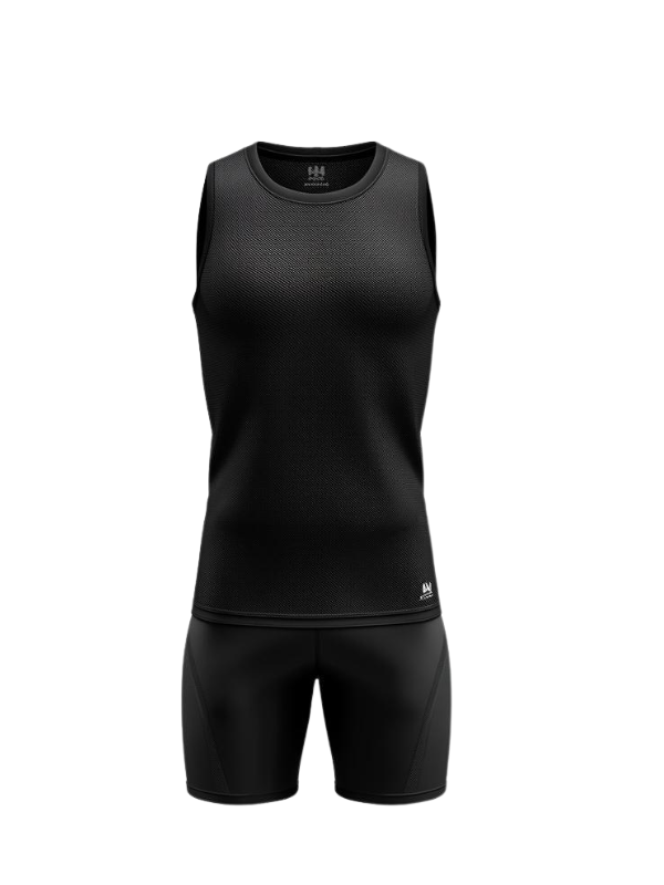Black Sleeveless Tank Top and Shorts Gym Set manufacturer
