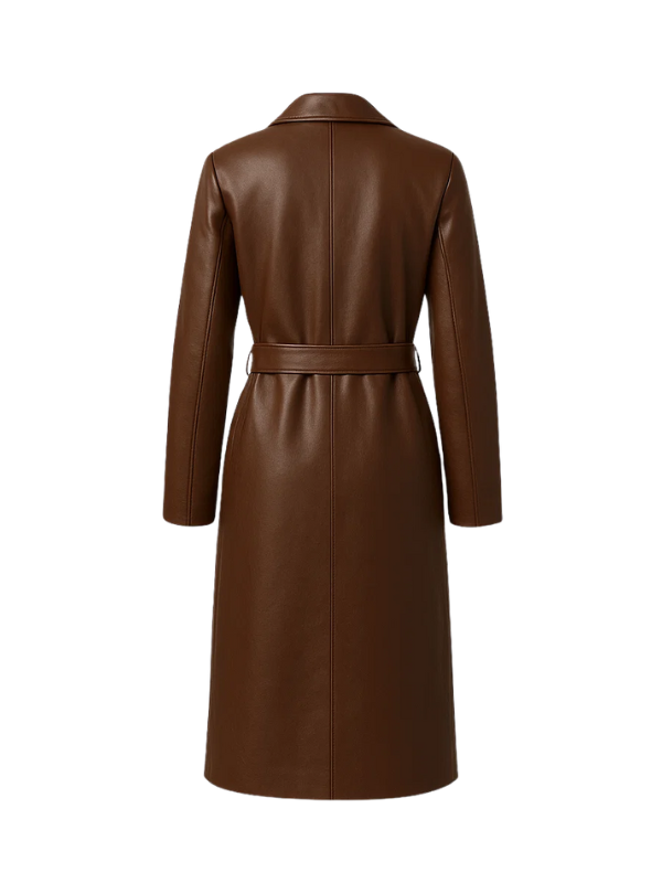Brown Long Leather Coat manufacturers