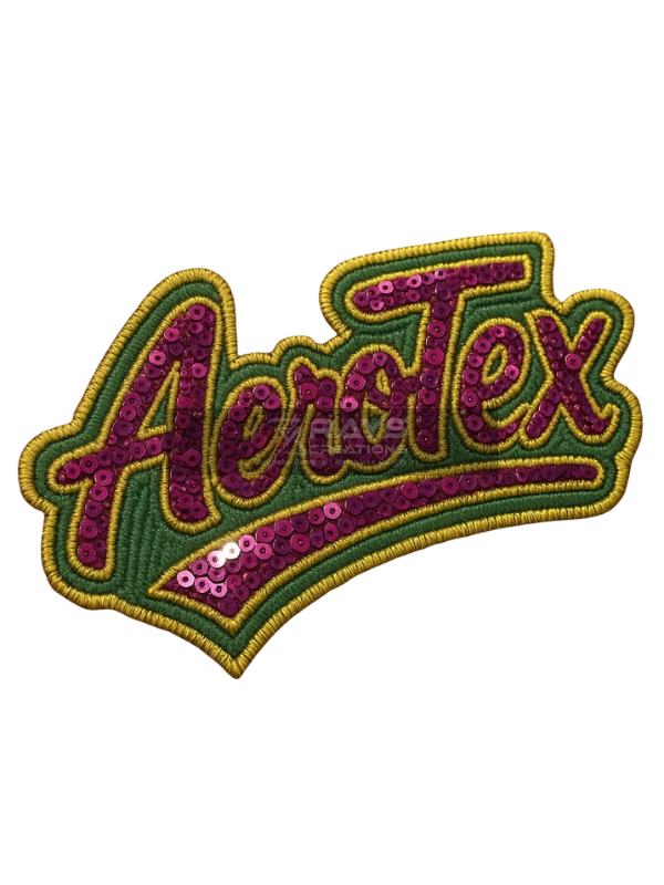 Custom Sequin Patch AeroTex Logo Badge