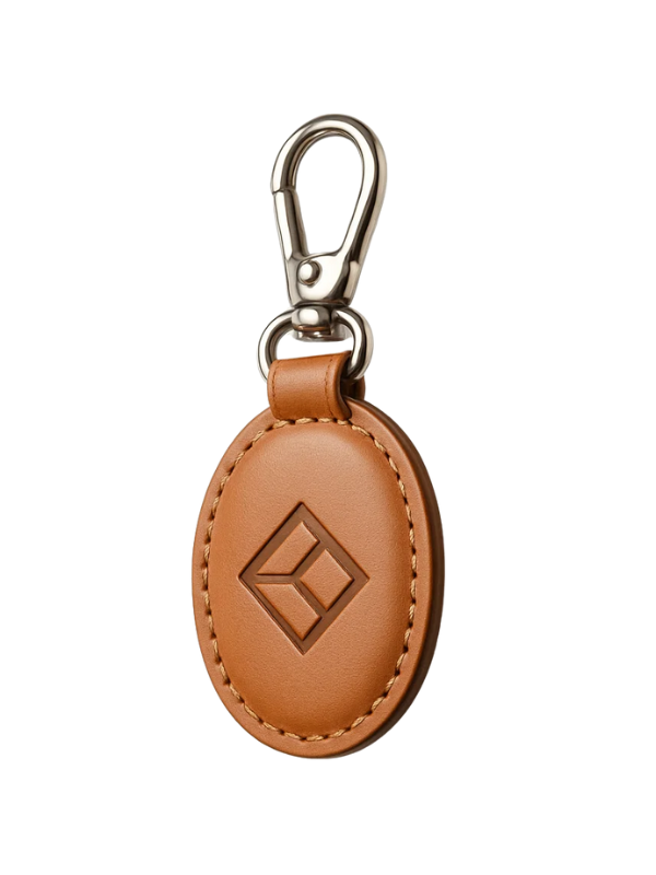 Custom Tan Oval leather keychain wholesale