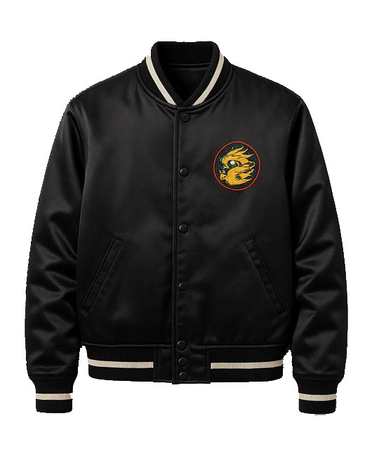 Embroidered satin jacket manufacturers