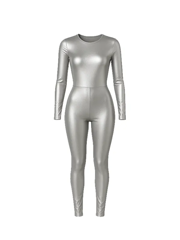 Metallic Silver Spandex Jumpsuit manufacturer