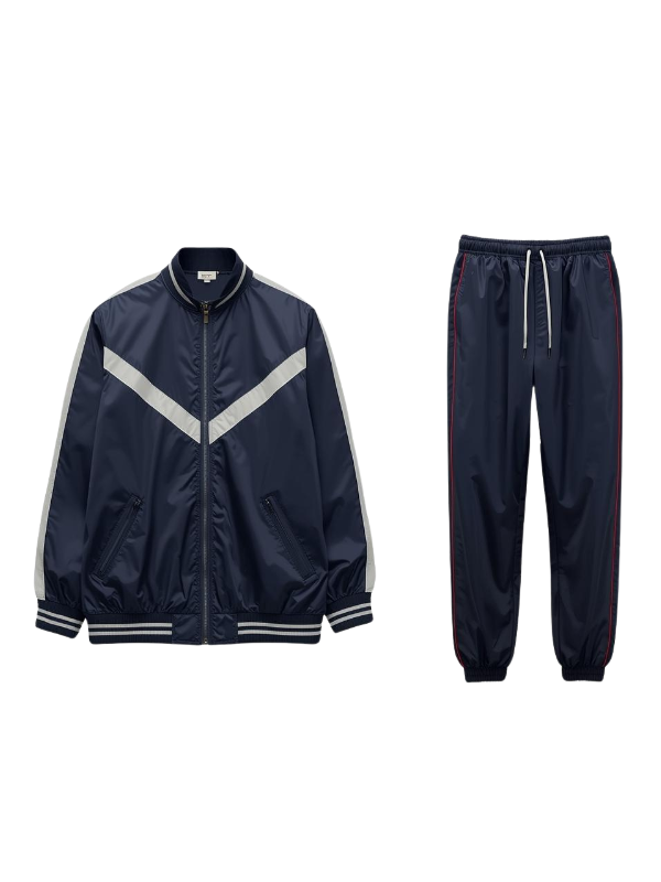 Navy Blue Retro Nylon Tracksuit manufacturer