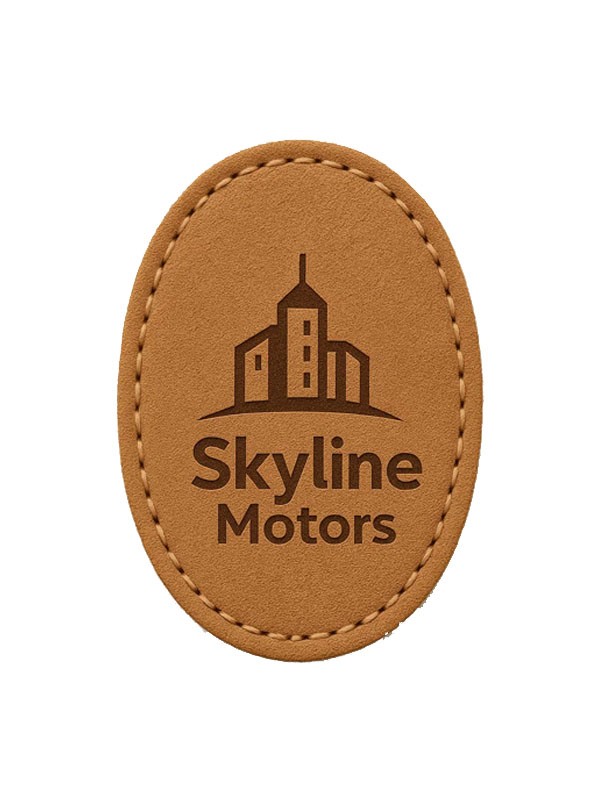 Oval Tan Suede Leather Badge wholesale