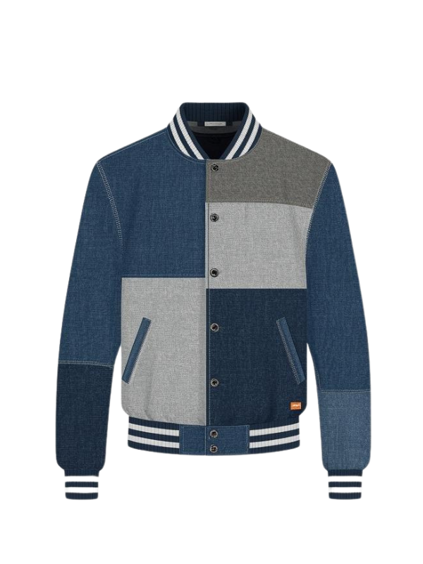 Patchwork Denim Varsity Jacket manufacturer