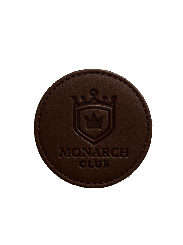 Round Dark Brown Leather Badge wholesale
