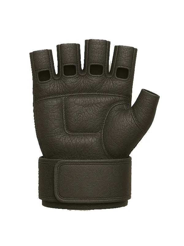 Premium Fingerless Weightlifting Sports and Fitness Gloves with Wrist Wraps - Image 2