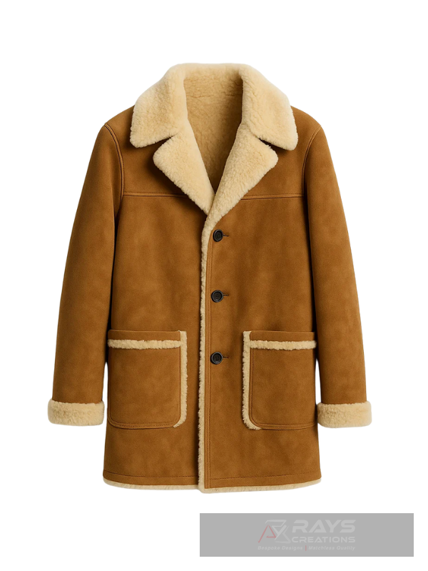 Tan Shearling Leather Coat manufacturers