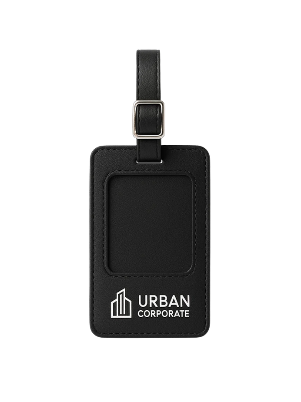 custom Black PU Leather Luggage Tag