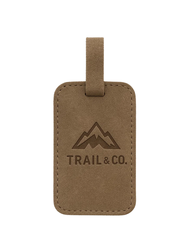 custom Brown Suede Leather Luggage Tag