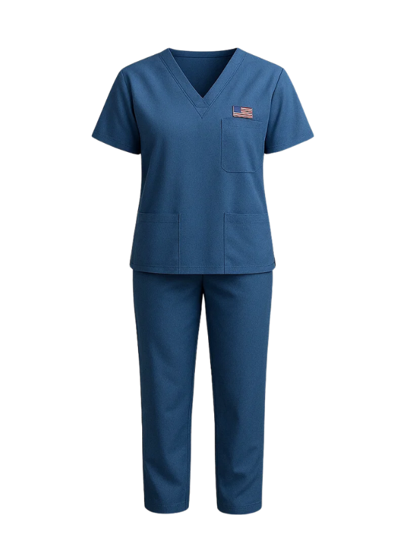 custom Classic Blue Medical Uniform