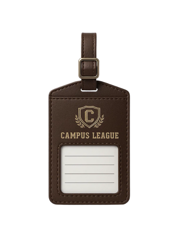 custom Dark Brown Leather Luggage Tag