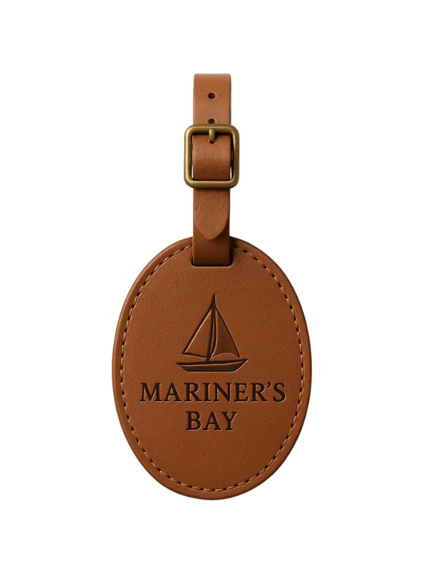 custom Oval Leather Luggage Tag