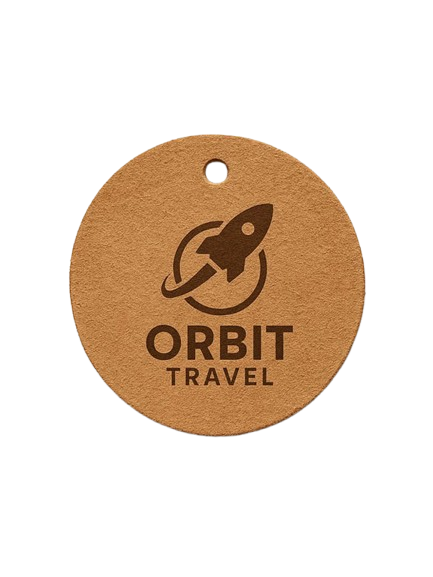 custom Round Tan Leather Badge