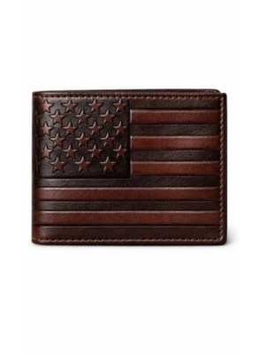 Wholesale RFID Blocking USA Flag Bifold Leather Wallet