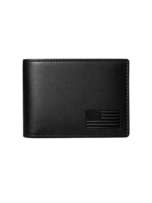 Wholesale USA Flag Debossed Black Leather Bifold Wallet