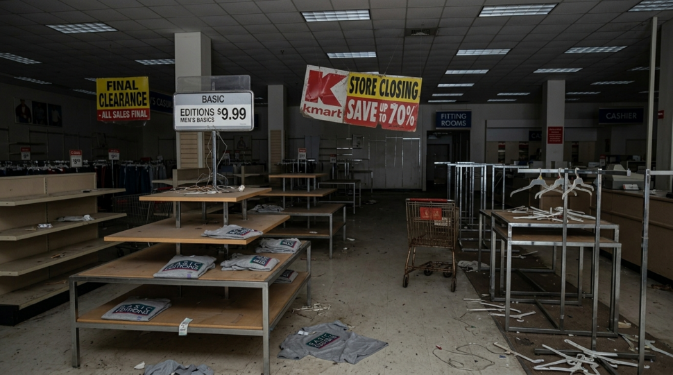 Empty Kmart store showing retail decline and closure phase