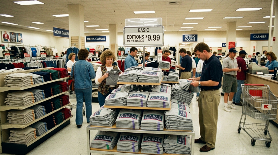 Sears clothing section featuring private label apparel brands