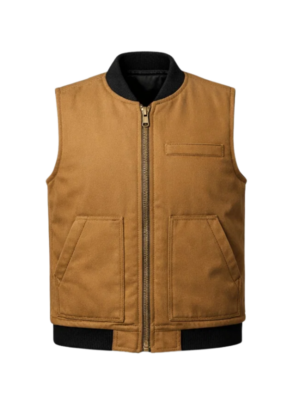 Wholesale Classic Rib-Knit Collar Insulated Duck Canvas Work Vest