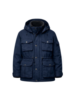 Wholesale Deep Navy Duck Canvas Insulated Multi-Pocket Work Parka