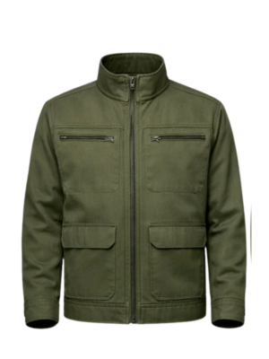 Wholesale Premium Moss Green Cotton Duck Canvas Multi-Zip Utility Jacket