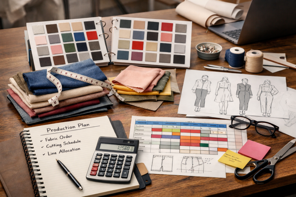 clothing production cost planning for custom Lunar New Year jackets with fabric samples