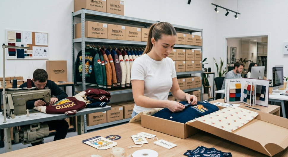 pokemon starter jacket private label packaging for small business