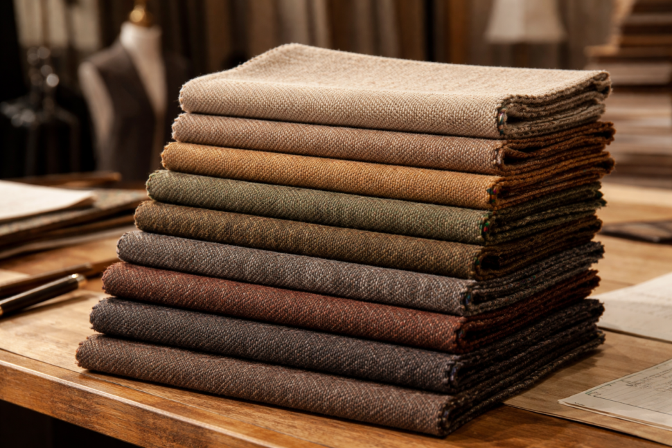 tweed fabric suppliers bulk swatches for suit jackets
