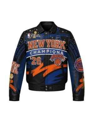 Wholesale NY Knicks NBA Finals Champions Leather Jacket 2026