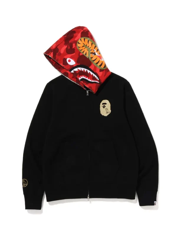 Wholesale BAPE x OVO Shark Black Ful Zip Hoodie
