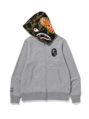 Wholesale BAPE x OVO Shark Full Zip Hoodie Grey