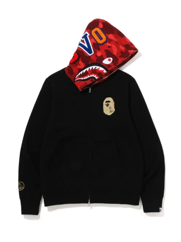 Wholesale BAPE x OVO Shark Zip Up Hoodie Black