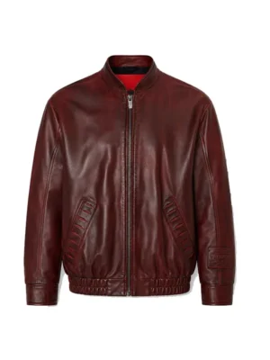 Wholesale Mens Maroon Quilted Shoulder Bomber Jacket