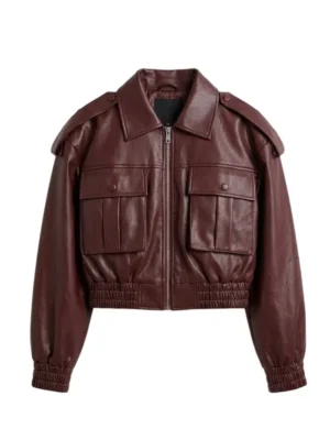 Wholesale Womens Oversized Faux Leather Bomber Jacket