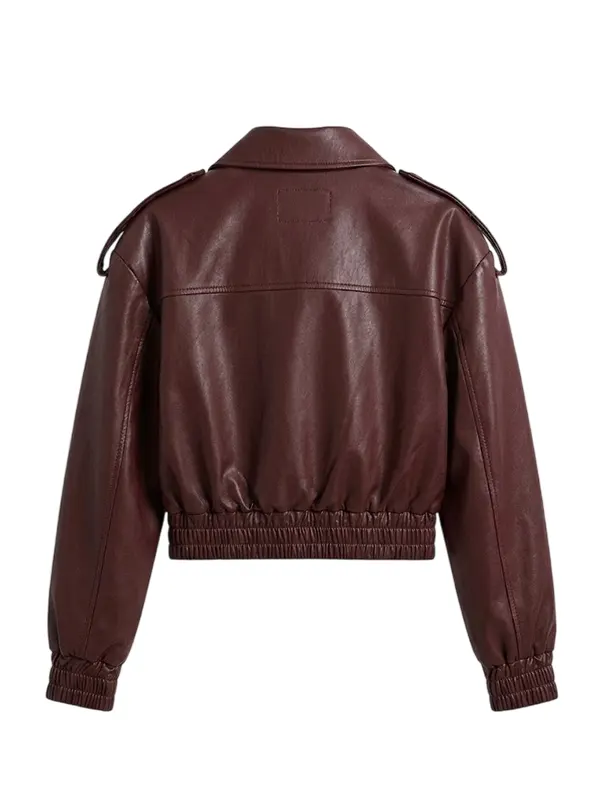 Wholesale Womens Premium Faux Leather Oversized Bomber Jacket 2026