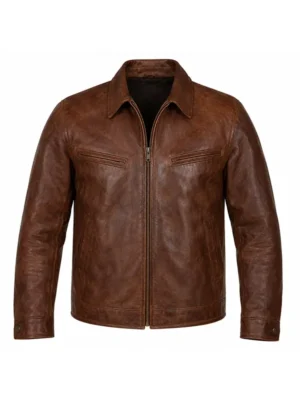 wholesale mens brown leather jacket