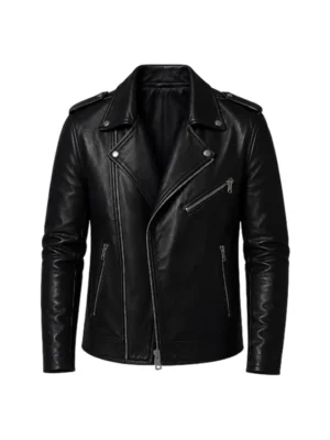 Wholesale Men Black Biker Leather Jacket