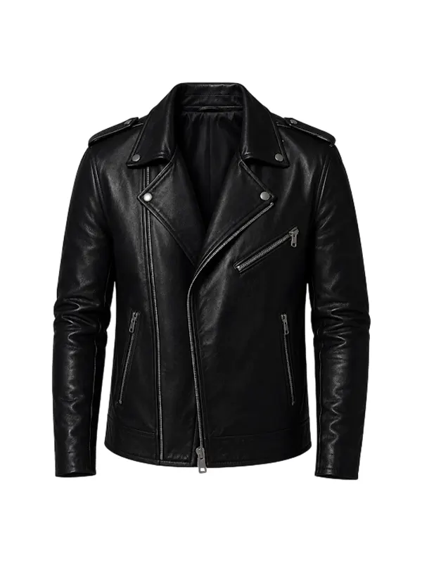 Wholesale Men Black Biker Leather Jacket