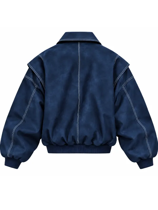 Wholesale Women Oversized Red Bomber Jacket - Image 6