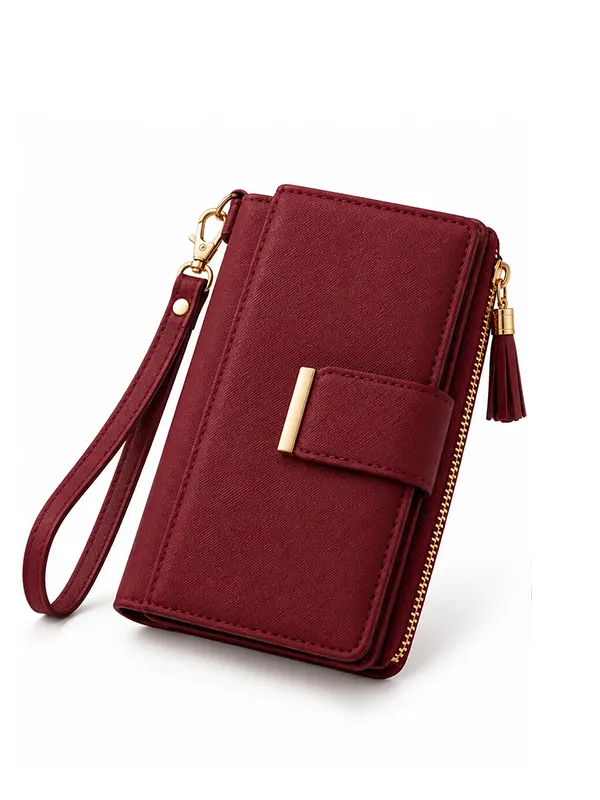 custom red leather wallets