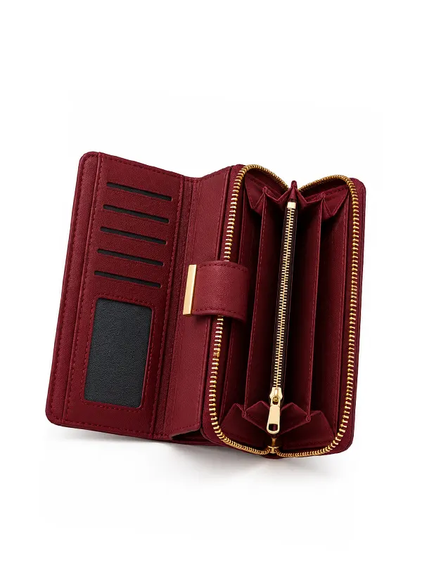 Wholesale Womenโs RFID Blocking Wallet With Zip-Around Wristlet - Image 9